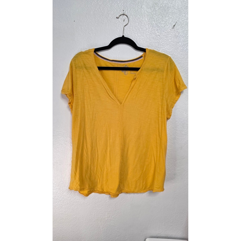 Pilcro V-Neck Tee Women XL Yellow Excellent